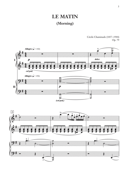 Chaminade: Le matin and Le soir (Morning and Evening), Opus 79 - Piano Duo (2 Pianos, 4 Hands)