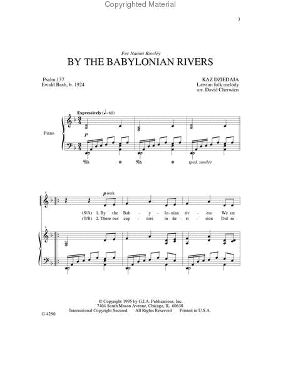 By the Babylonian Rivers 4-Part scores gallery preview page 2