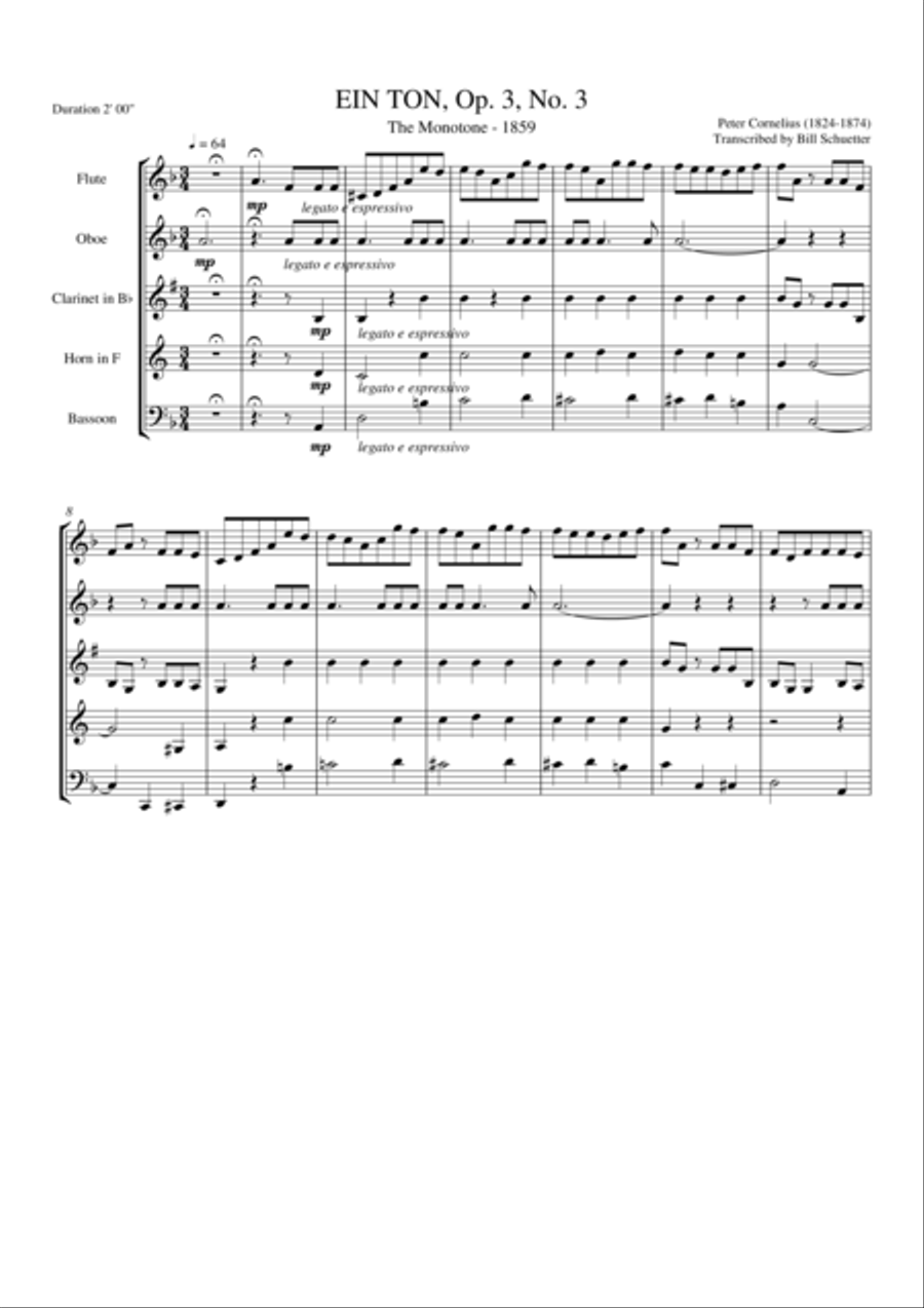 Ein Ton (The Monotone) Ein Ton (The Monotone) Woodwind Quintet scores gallery preview page 2