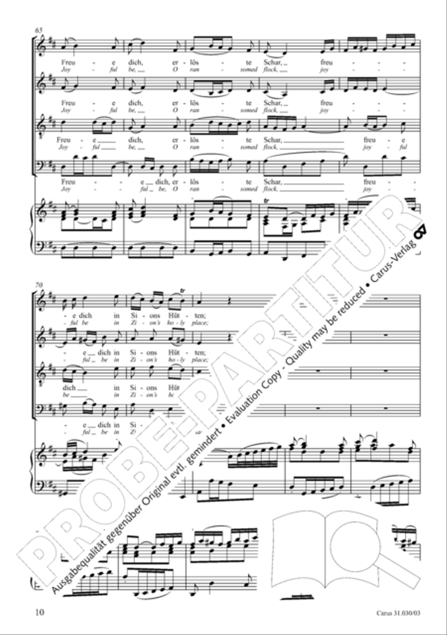 Joyful be, O ransomed flock (Freue dich, erloste Schar) 4-Part scores gallery preview page 11