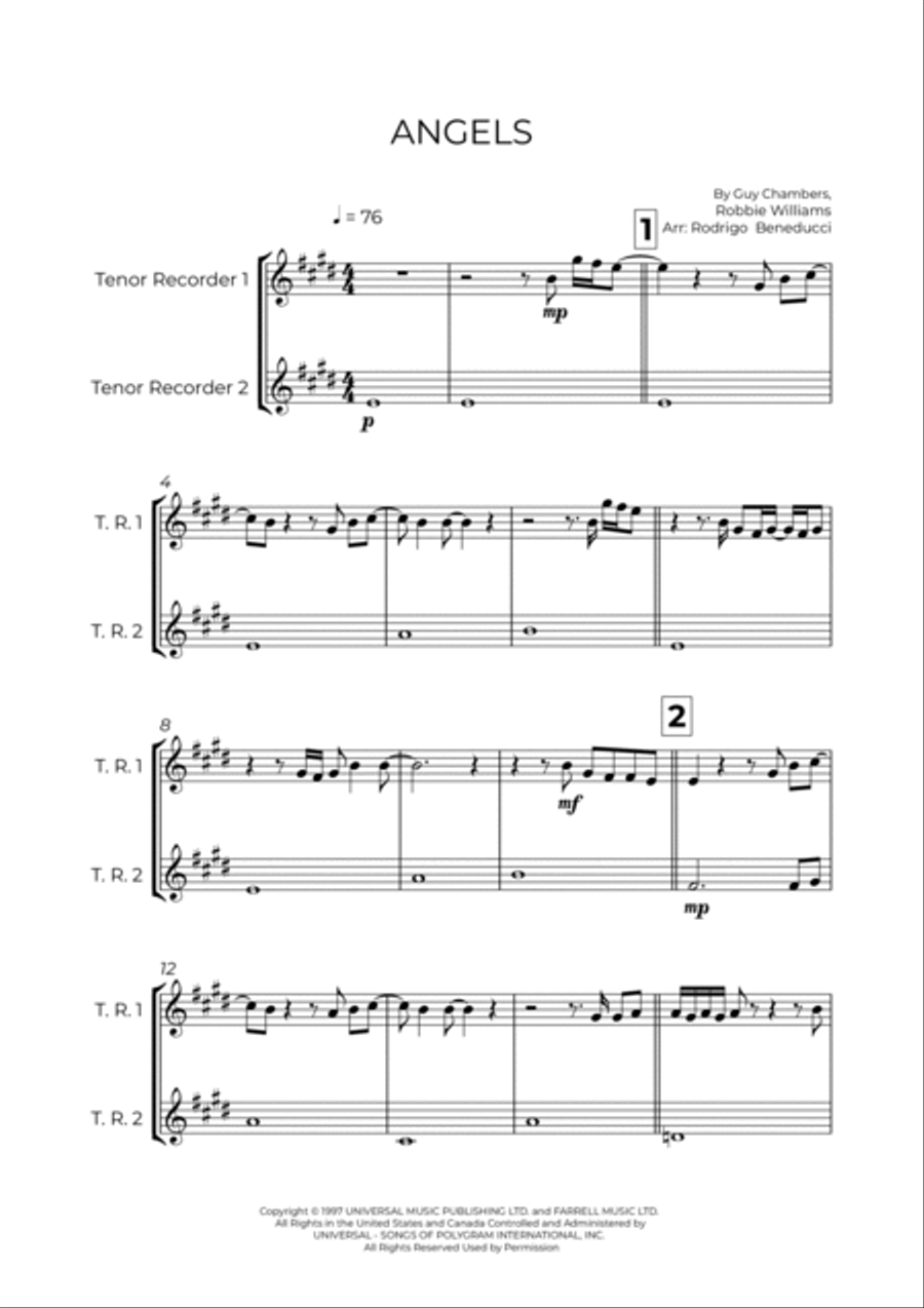 Angels Woodwind Duet scores gallery preview page 2