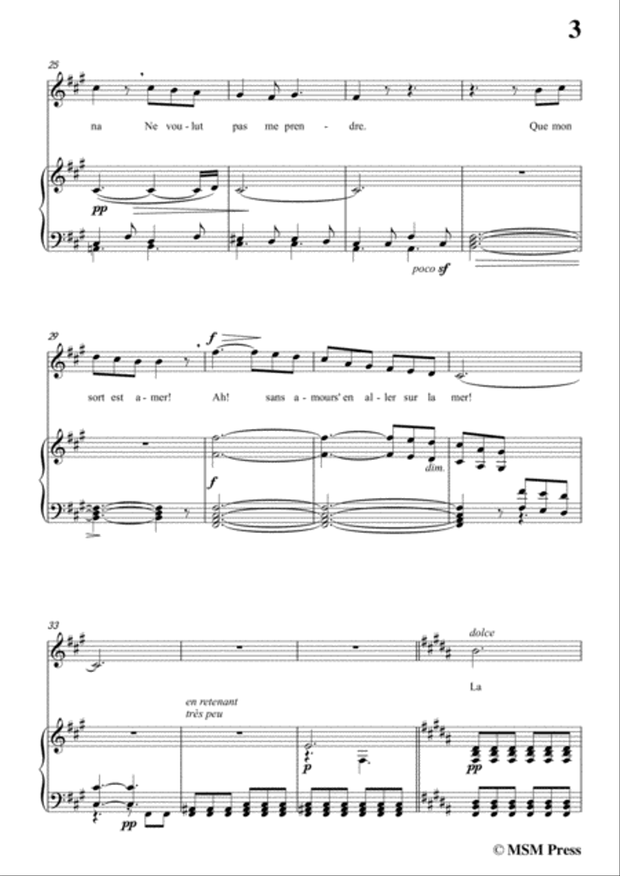 Berlioz-Sur les Lagunes in f sharp minor,for voice and piano Voice Solo scores gallery preview page 5
