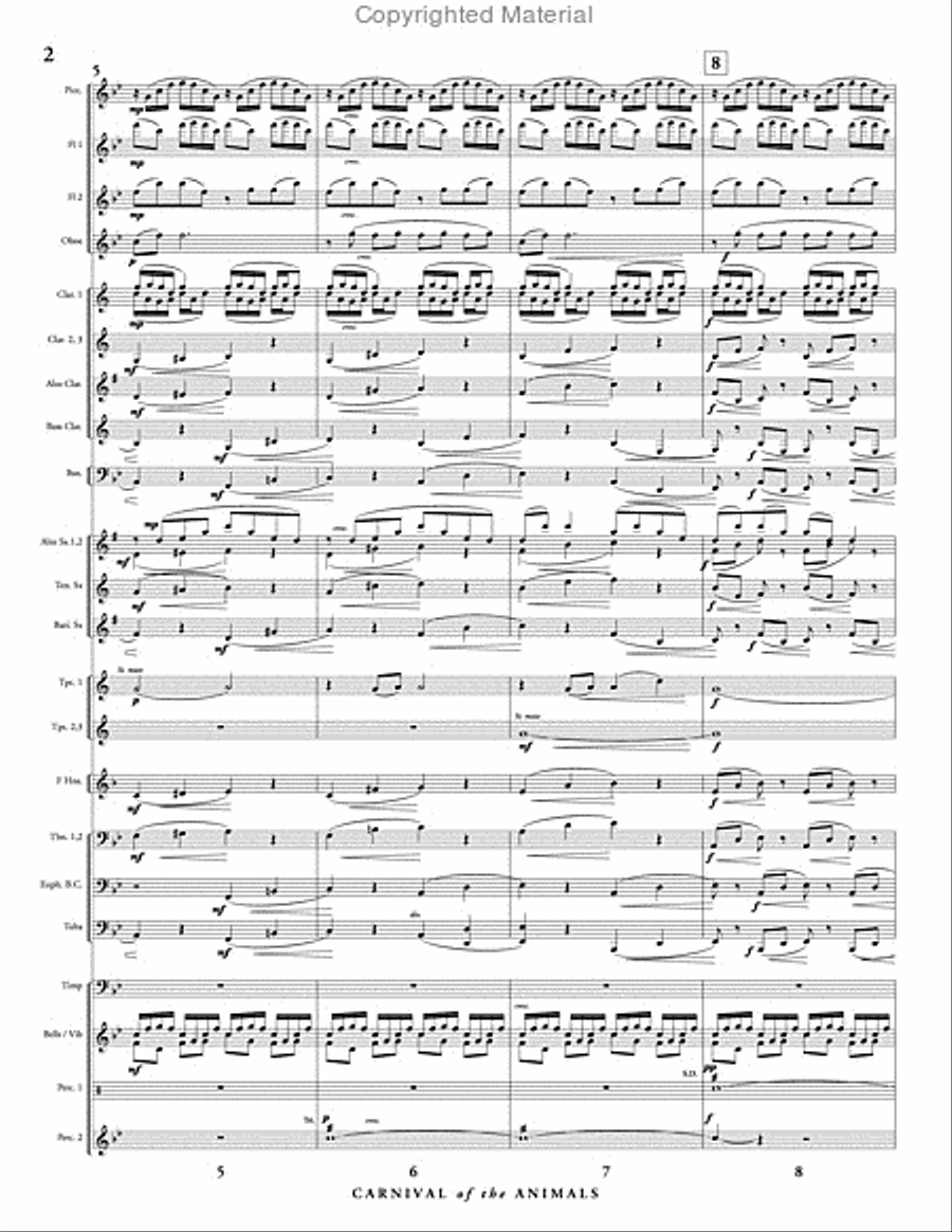 Carnival of the Animals Concert Band scores gallery preview page 3