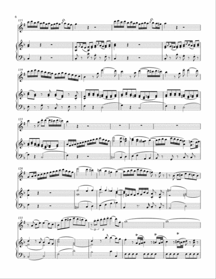 Allegro from Oboe Quartet K.370 (Clarinet Solo) Oboe scores gallery preview page 6