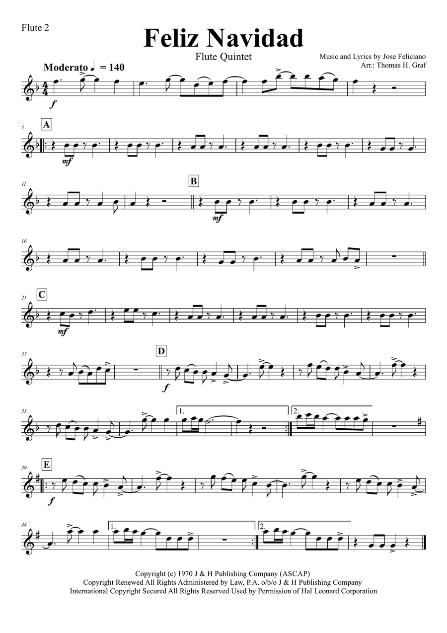 Feliz Navidad Woodwind Ensemble scores gallery preview page 4