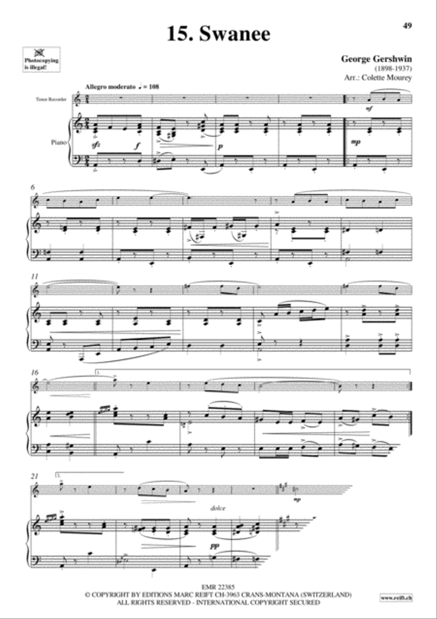 Gershwin 20 Greatest Hits Tenor Recorder scores gallery preview page 17