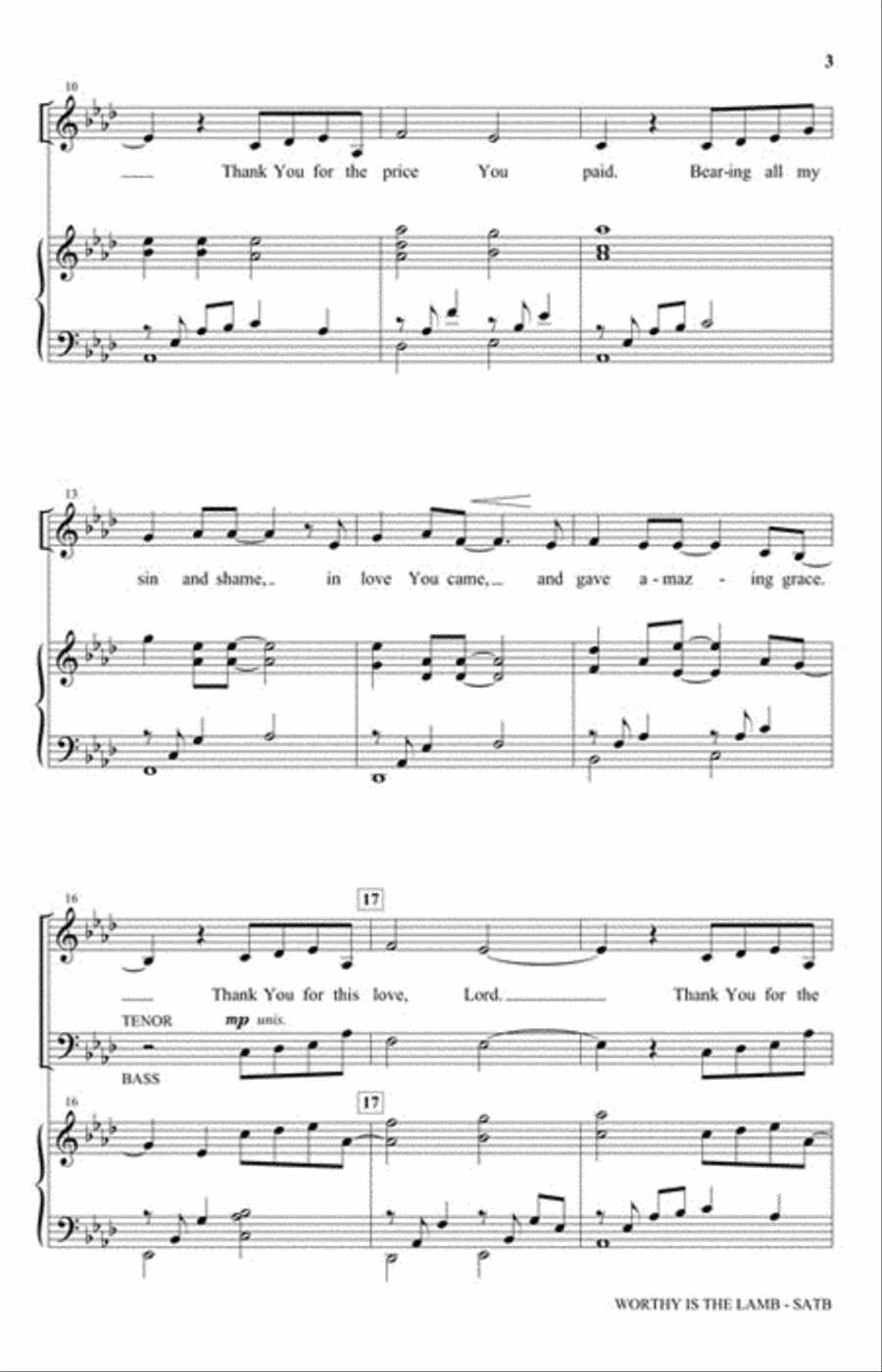 Worthy Is the Lamb Worthy Is the Lamb 4-Part scores gallery preview page 3