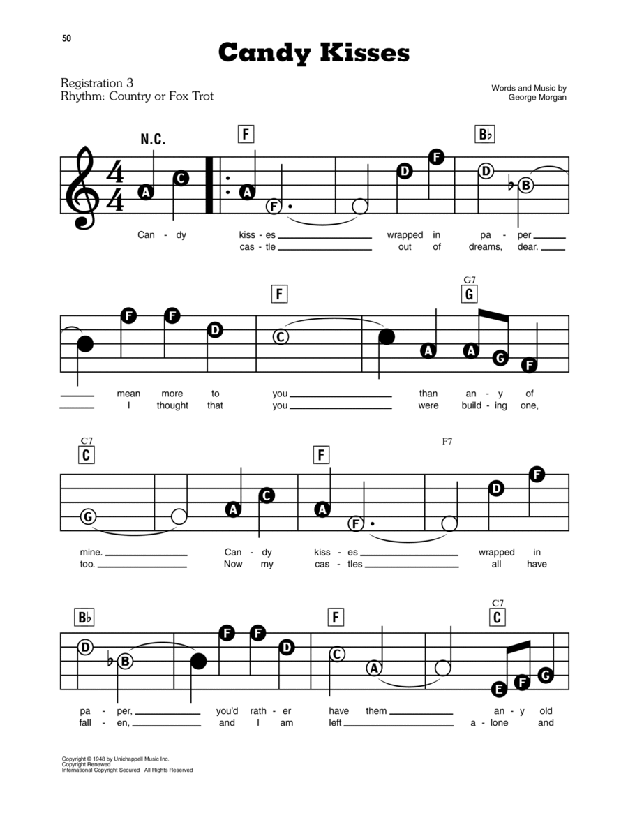 Candy Kisses Electronic Keyboard scores gallery preview page 1