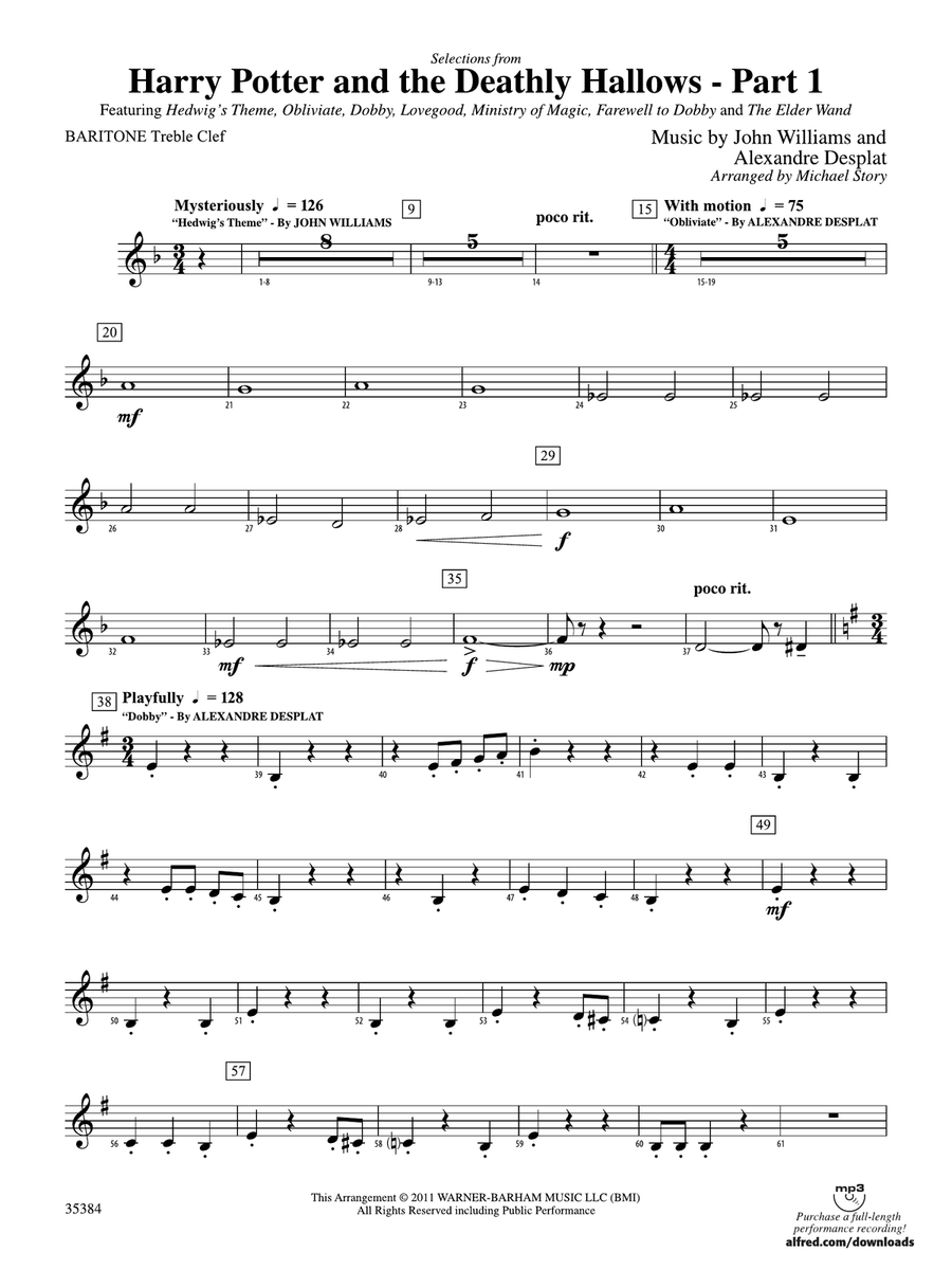 Harry Potter and the Deathly Hallows, Part 1, Selections from: Baritone T.C.