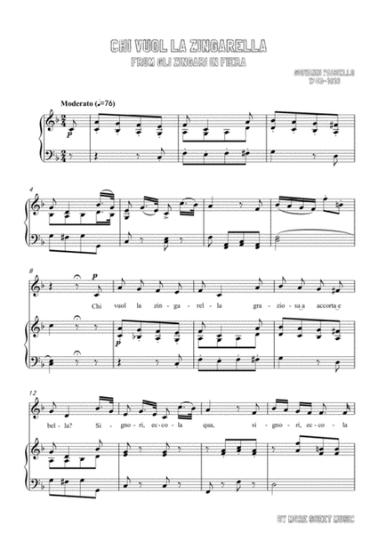 Paisiello-Chi Vuol la zingarella in F Major,for Voice and Piano image number null