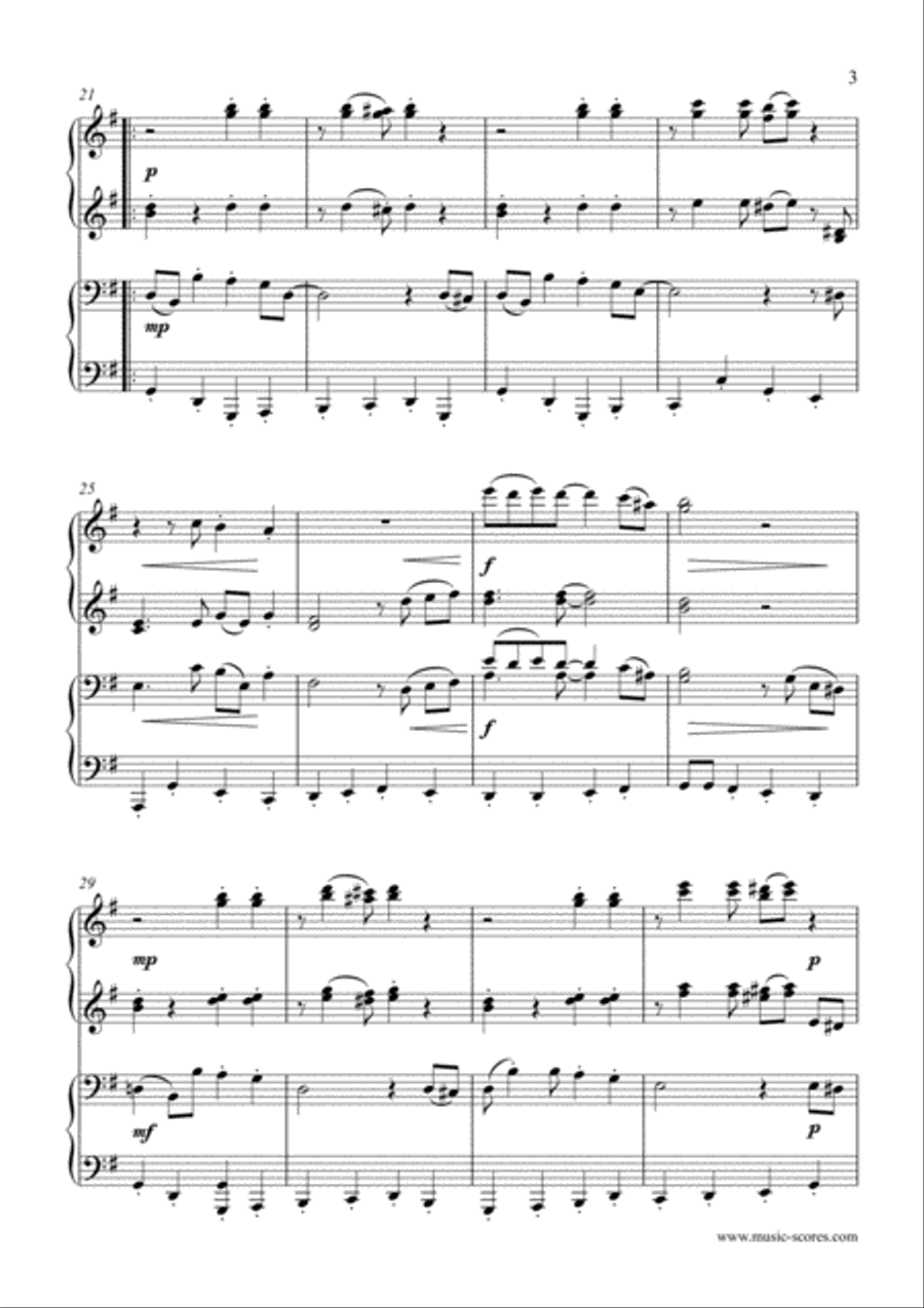 Jingle Bell Sleigh Ride - Piano Duet Piano Duet scores gallery preview page 3