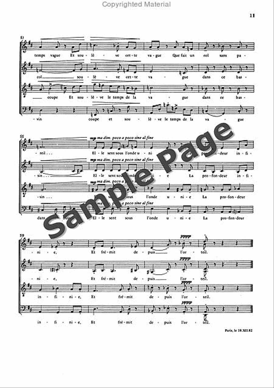 3 Poemes of Paul Valery 3 Poemes of Paul Valery SSAATTBB scores gallery preview page 12