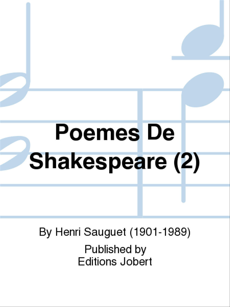 Poemes De Shakespeare (2) Voice Solo scores gallery preview page 1