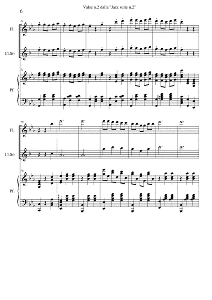 Valse 2 from Jazz Suite n.2 for Trio flute, clarinet and piano image number null