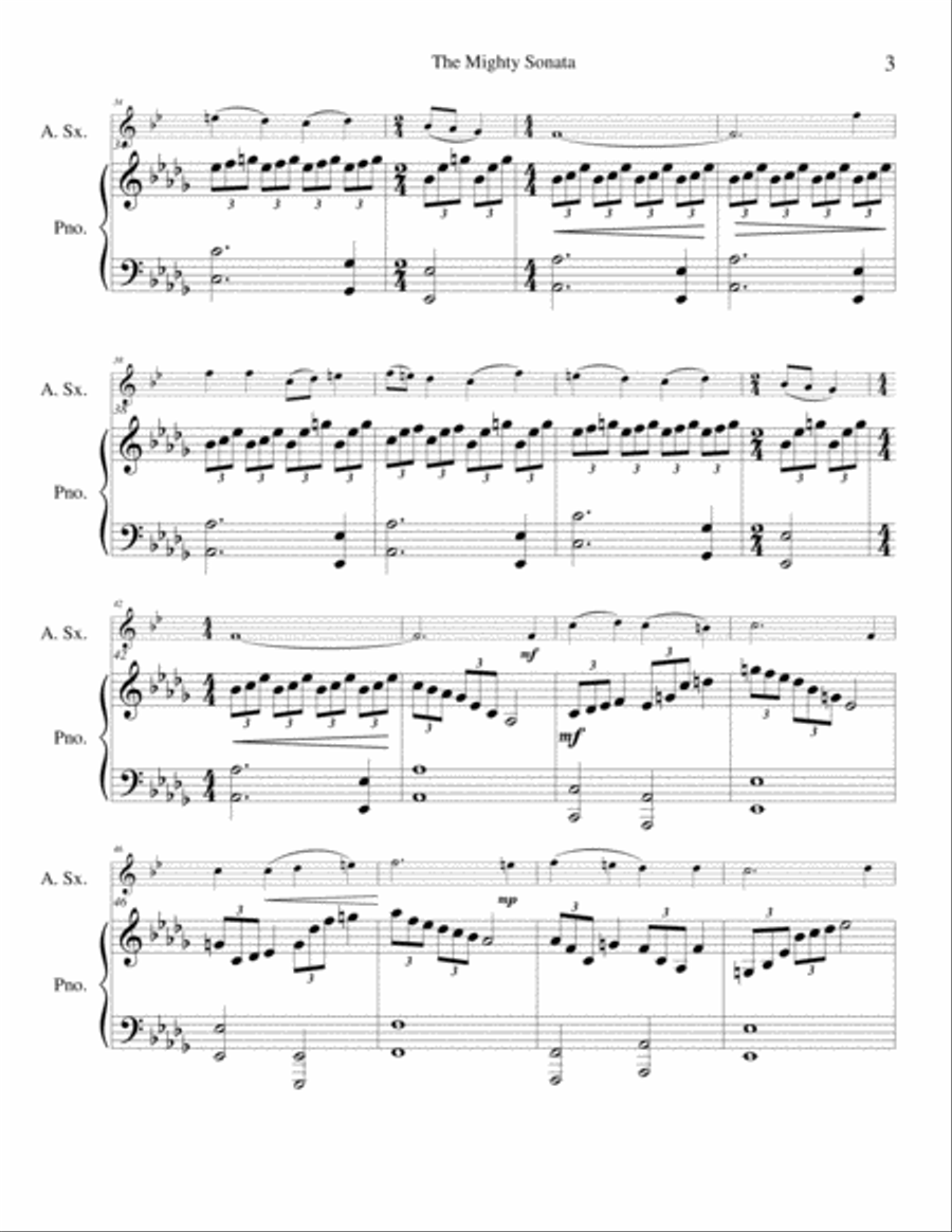 (I Sing The Mighty Power Of God & A Mighty Fortress Is Our God) The Mighty Sonata - Alto Saxophone Alto Saxophone scores gallery preview page 4