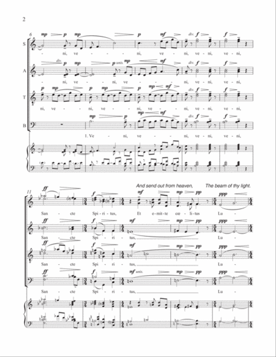 Veni, Sancte Spiritus Veni, Sancte Spiritus Divisi scores gallery preview page 3