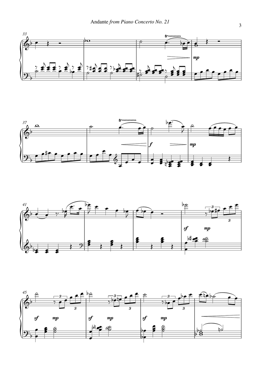 Andante (2nd Movement) from Piano Concerto No. 21 