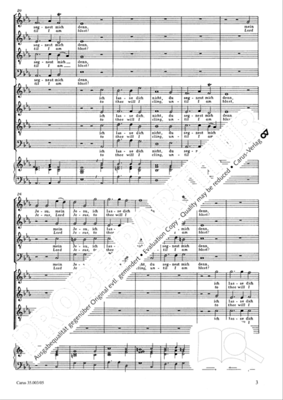 Lord, do not depart until I am blessed (Ich lasse dich nicht, du segnest mich denn) 4-Part scores gallery preview page 4