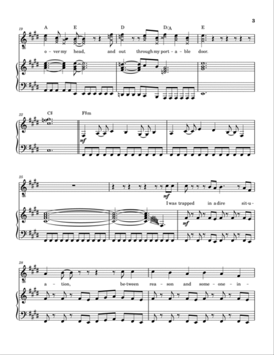 Portable Door Piano, Vocal, Guitar scores gallery preview page 4