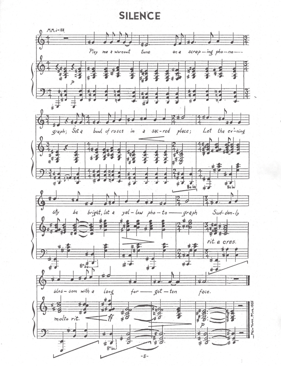 Silence Silence Piano, Vocal scores gallery preview page 1