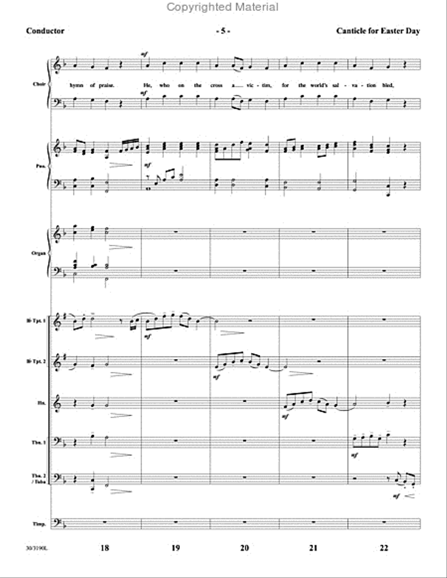 Canticle for Easter Day - Brass and Timpani Score and Parts Choir scores gallery preview page 6