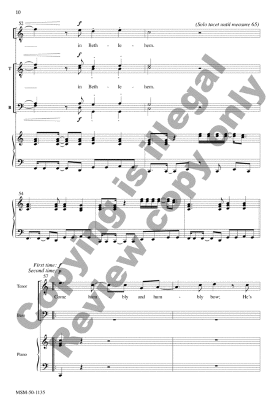 A King Is Born (Choral Score) TTBB scores gallery preview page 10