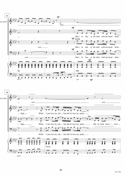 For The First Time by The Script 4-Part - Digital Sheet Music