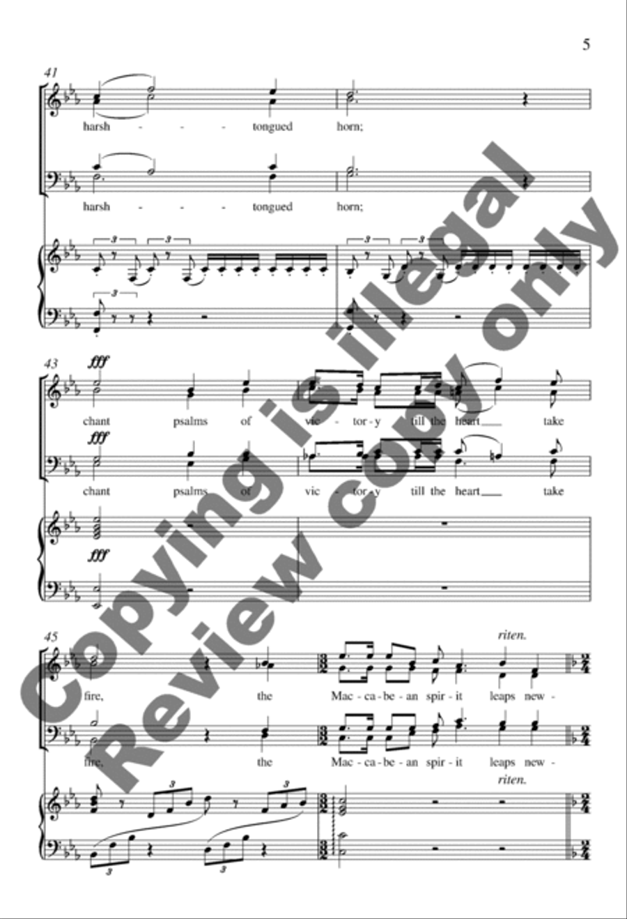 Kindle the Taper (Piano/Choral Score) 4-Part scores gallery preview page 5