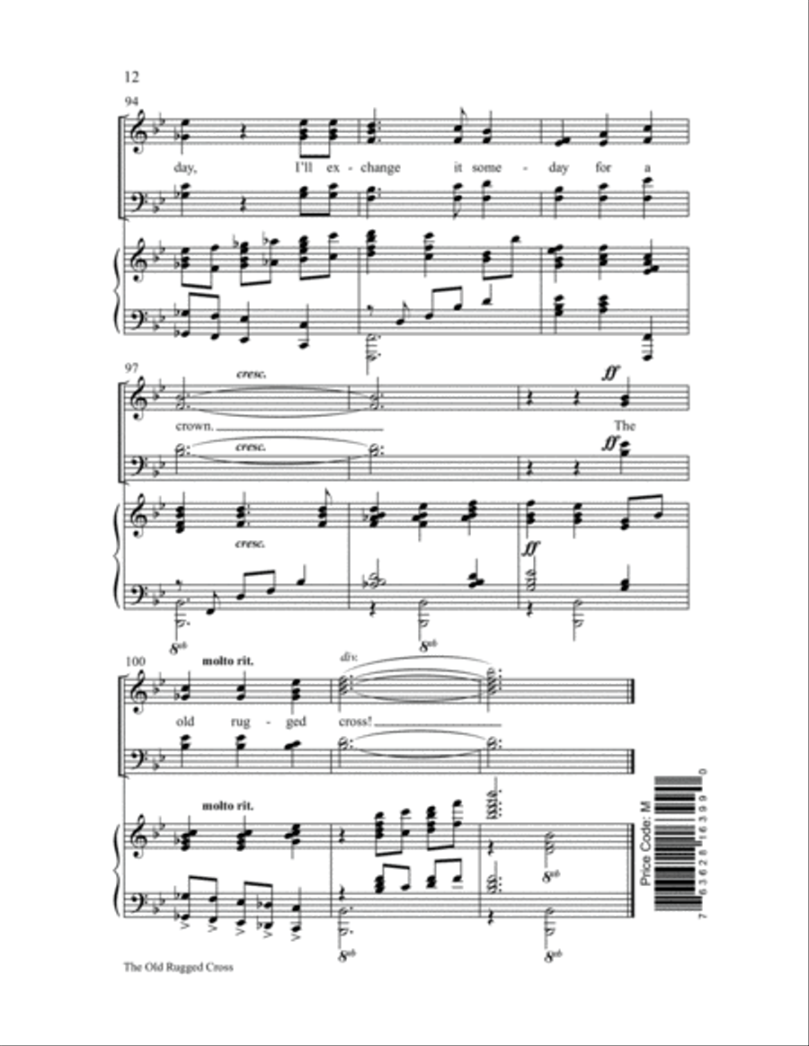 The Old Rugged Cross 4-Part scores gallery preview page 12