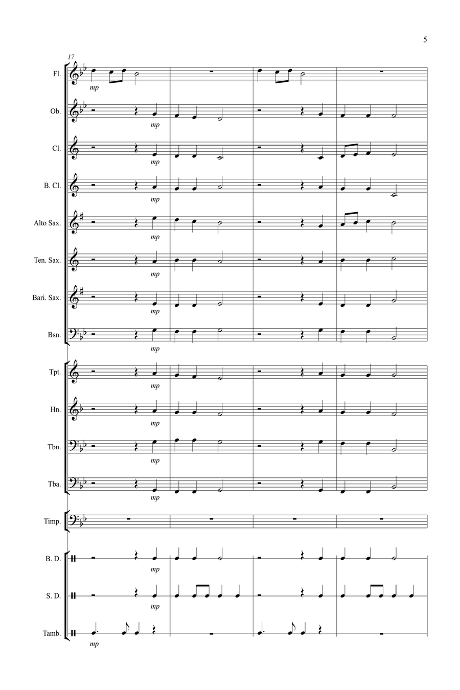 Flute Fantasy - Flute Feature for Beginning Band Concert Band scores gallery preview page 5