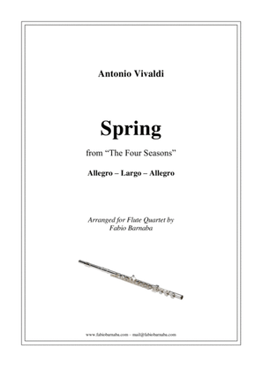 Book cover for The Four Seasons - Spring - for Flute Quartet or Flute Choir