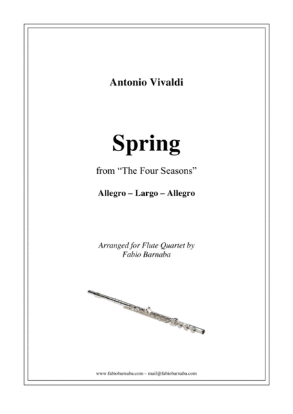 The Four Seasons - Spring - for Flute Quartet or Flute Choir image number null