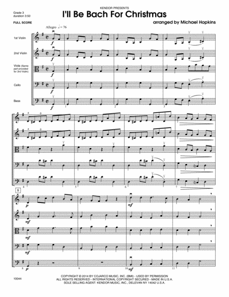 I'll Be Bach For Christmas - Full Score
