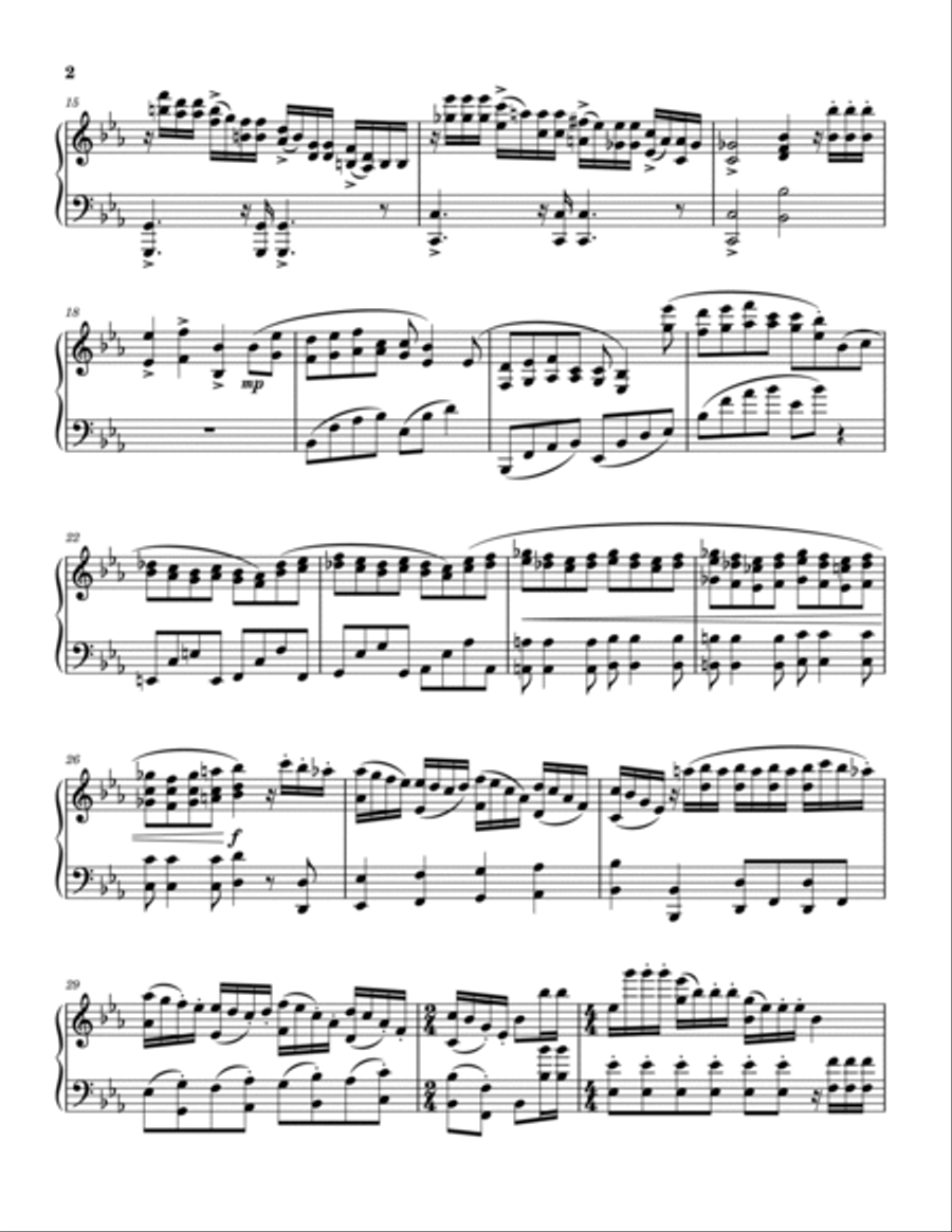Beethoven's 5th Symphony Piano Solo scores gallery preview page 2