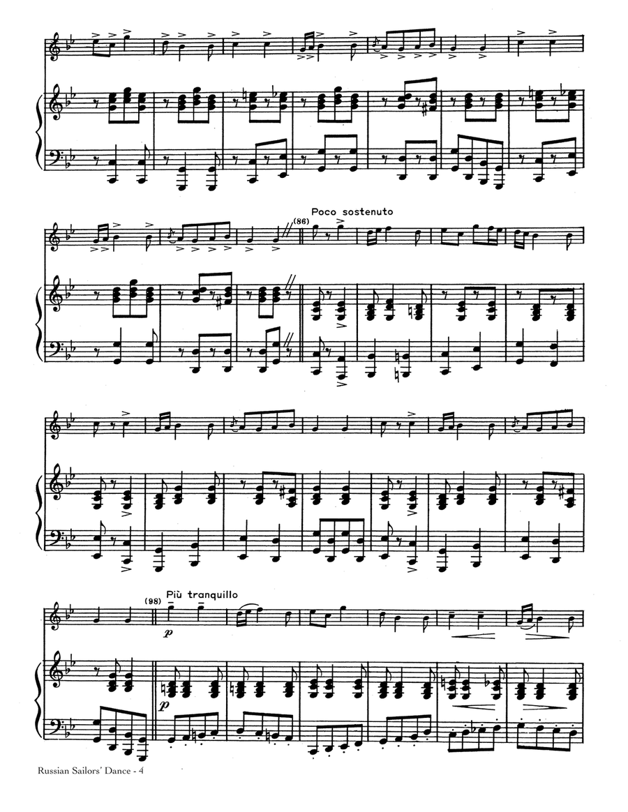Russian Sailors' Dance Clarinet Solo scores gallery preview page 4