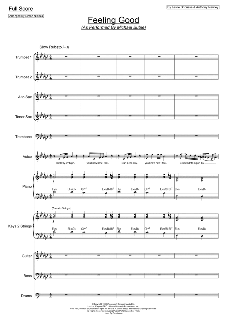 Feeling Good Feeling Good Jazz Ensemble scores gallery preview page 1