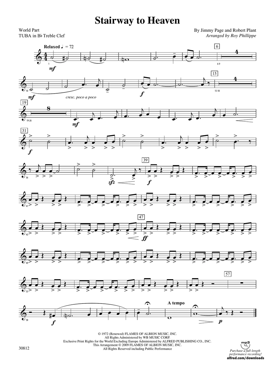 Stairway to Heaven: (World Part) B-flat Tuba T.C.