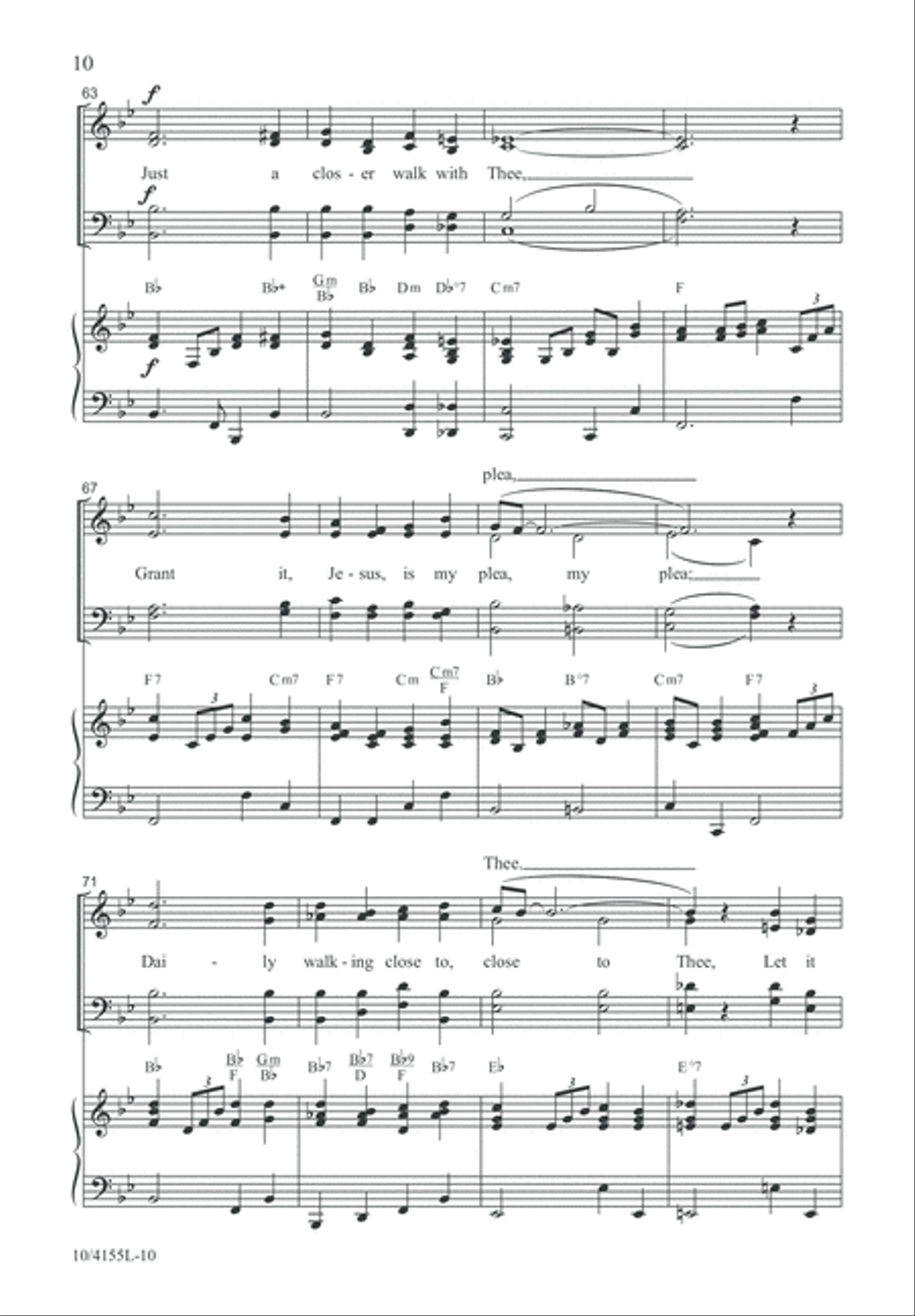 A Closer Walk with Thee 4-Part scores gallery preview page 10