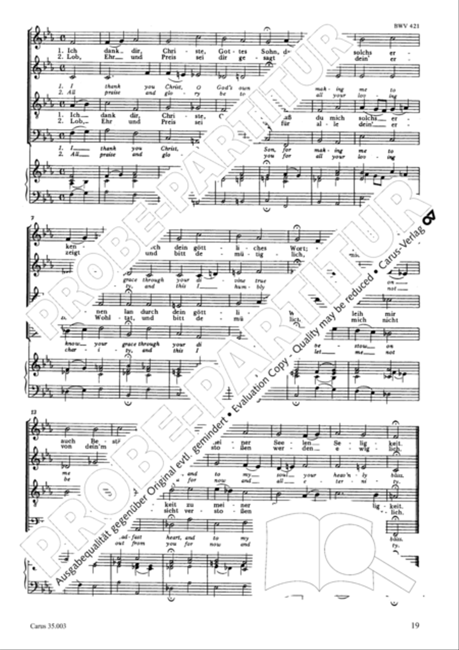 Lord, do not depart until I am blessed (Ich lasse dich nicht, du segnest mich denn) 4-Part scores gallery preview page 20