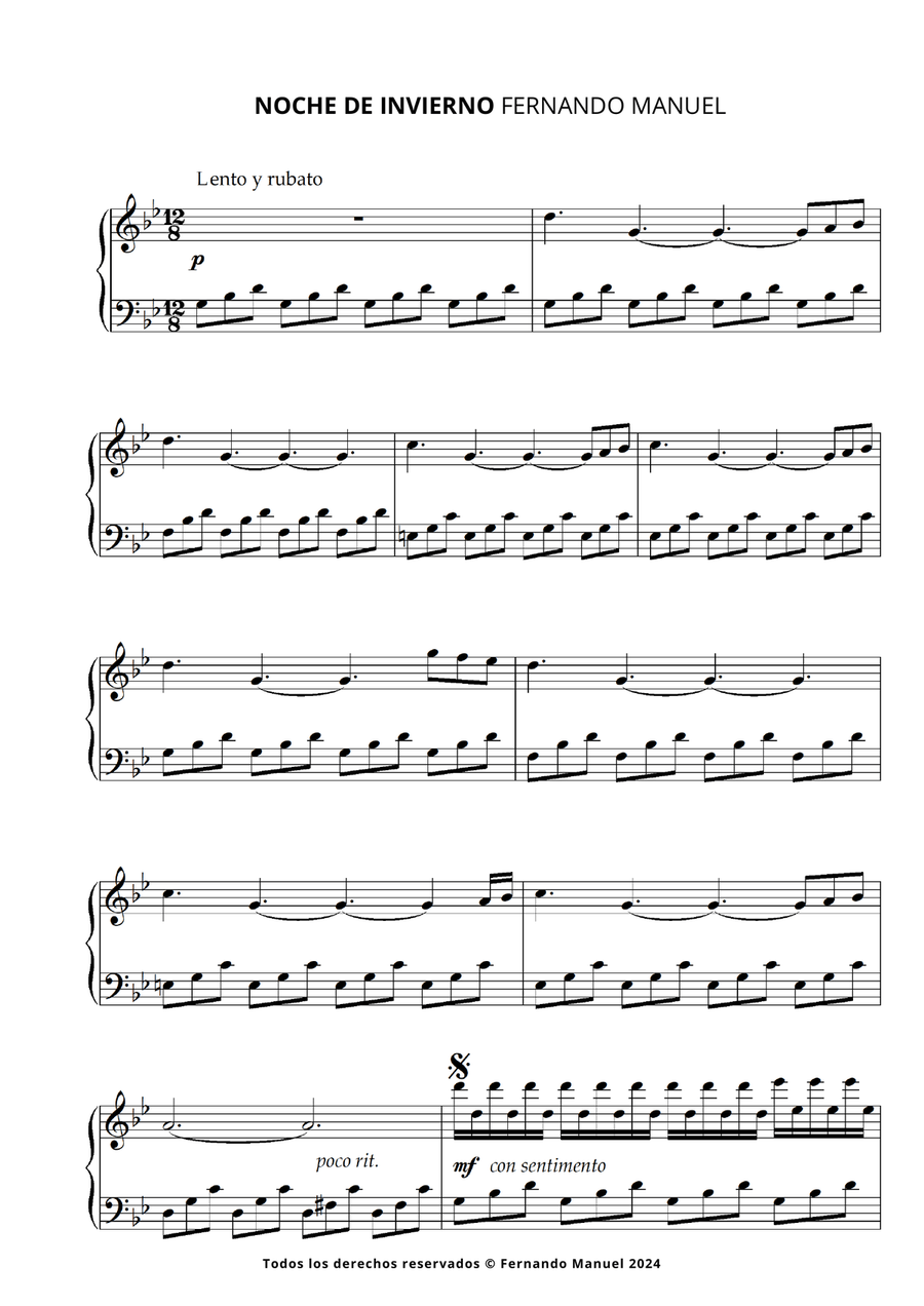 Noche de invierno Piano Solo scores gallery preview page 3