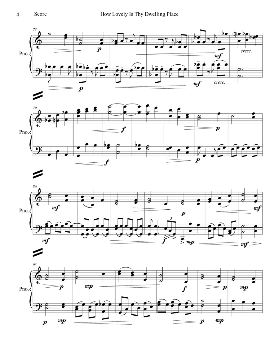 How Lovely Is Thy Dwelling Place for Solo Piano Piano Solo scores gallery preview page 5