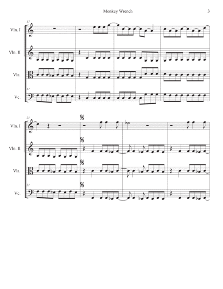 Monkey Wrench String Quartet scores gallery preview page 3