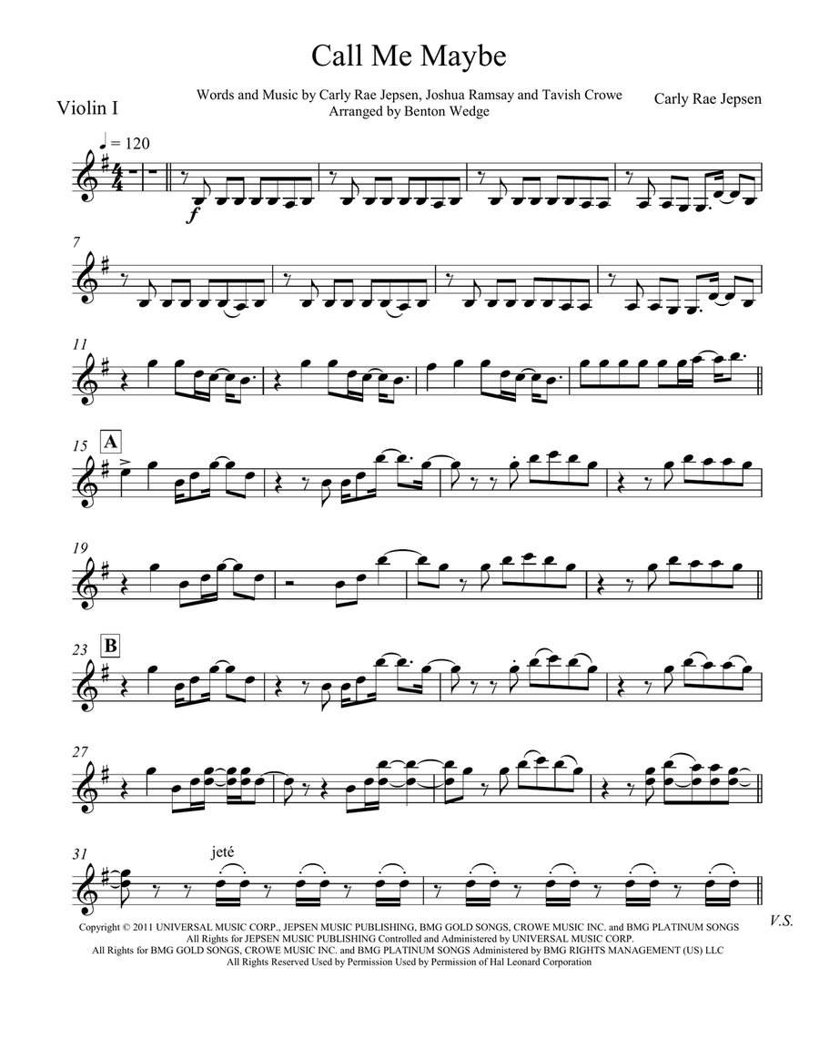 Call Me Maybe String Quartet scores gallery preview page 1