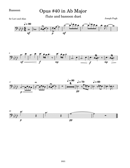 Opus #40 In Ab Major (for flute and bassoon) image number null