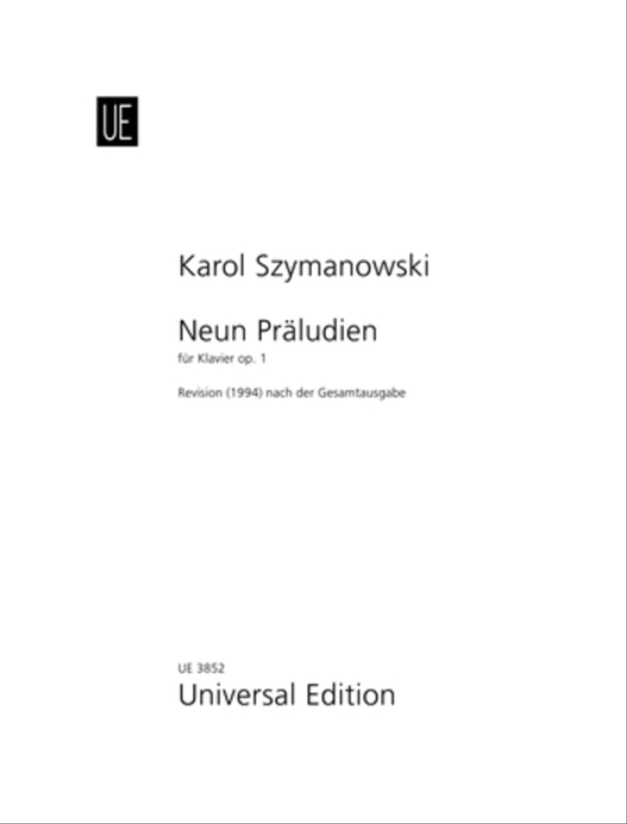 Preludes, 9, Op. 1, Piano Solo