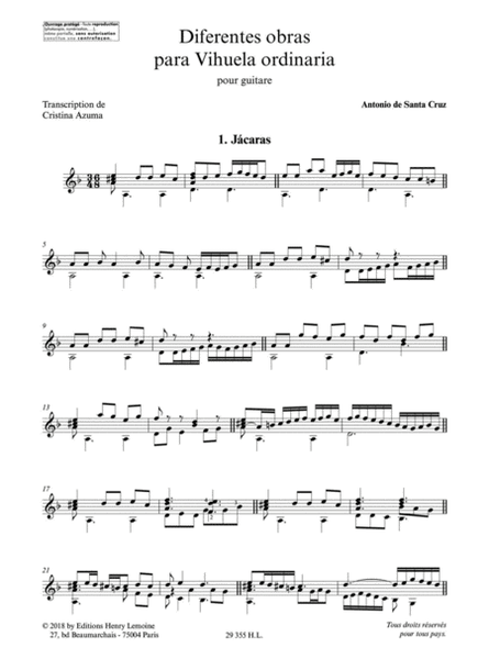 Diferentes obras para vihuela ordinaria - Differentes oeuvres pour guitare