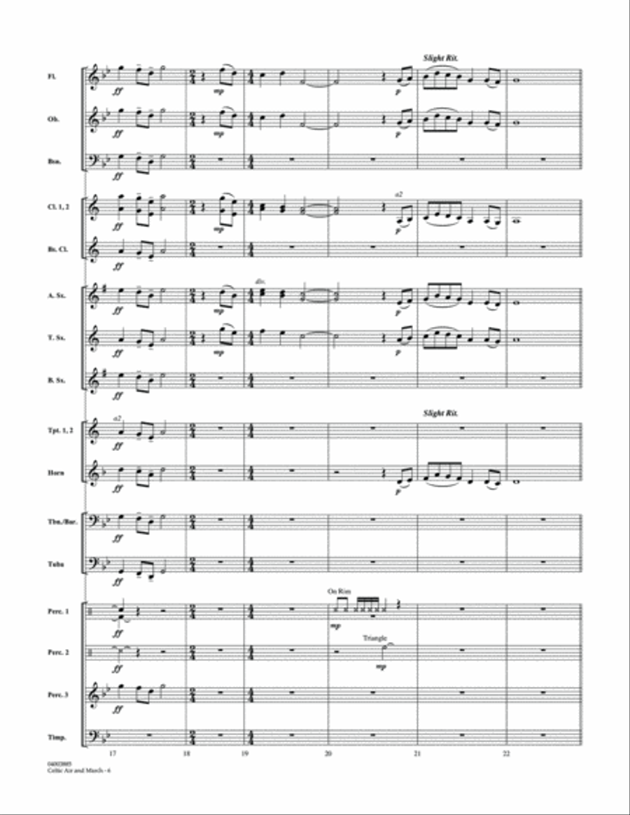 Celtic Air and March (Songs of Irish Rebellion) - Conductor Score (Full Score) Concert Band scores gallery preview page 6