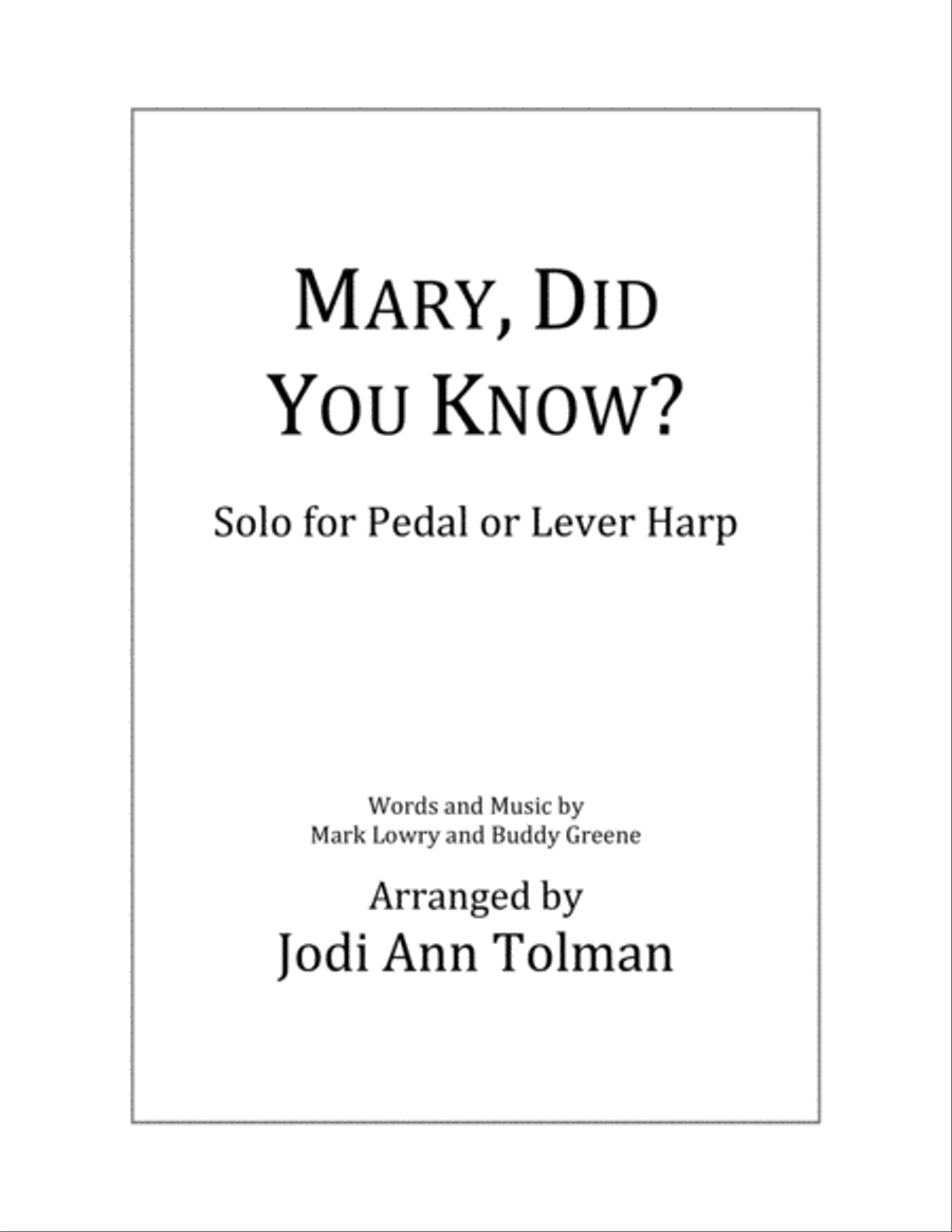 Mary, Did You Know? Harp scores gallery preview page 1