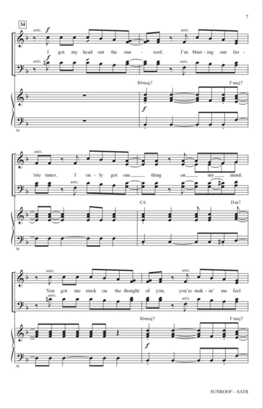 Sunroof (arr. Alan Billingsley) 4-Part scores gallery preview page 6