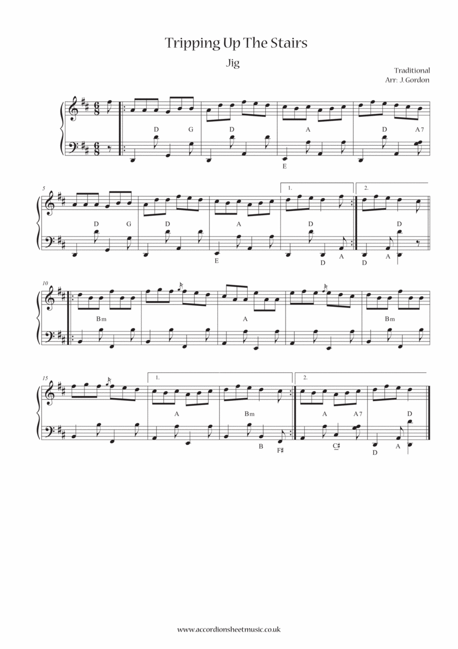 Tripping Up The Stairs Tripping Up The Stairs Accordion scores gallery preview page 1
